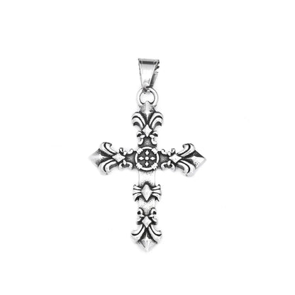 Stainless Steel Cross Pendant Necklaces Cross Flower Necklace