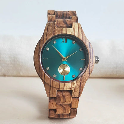 Women Fashion Quartz Wristwatches Wedding Day Anniversary Gift Wood Viking Watch