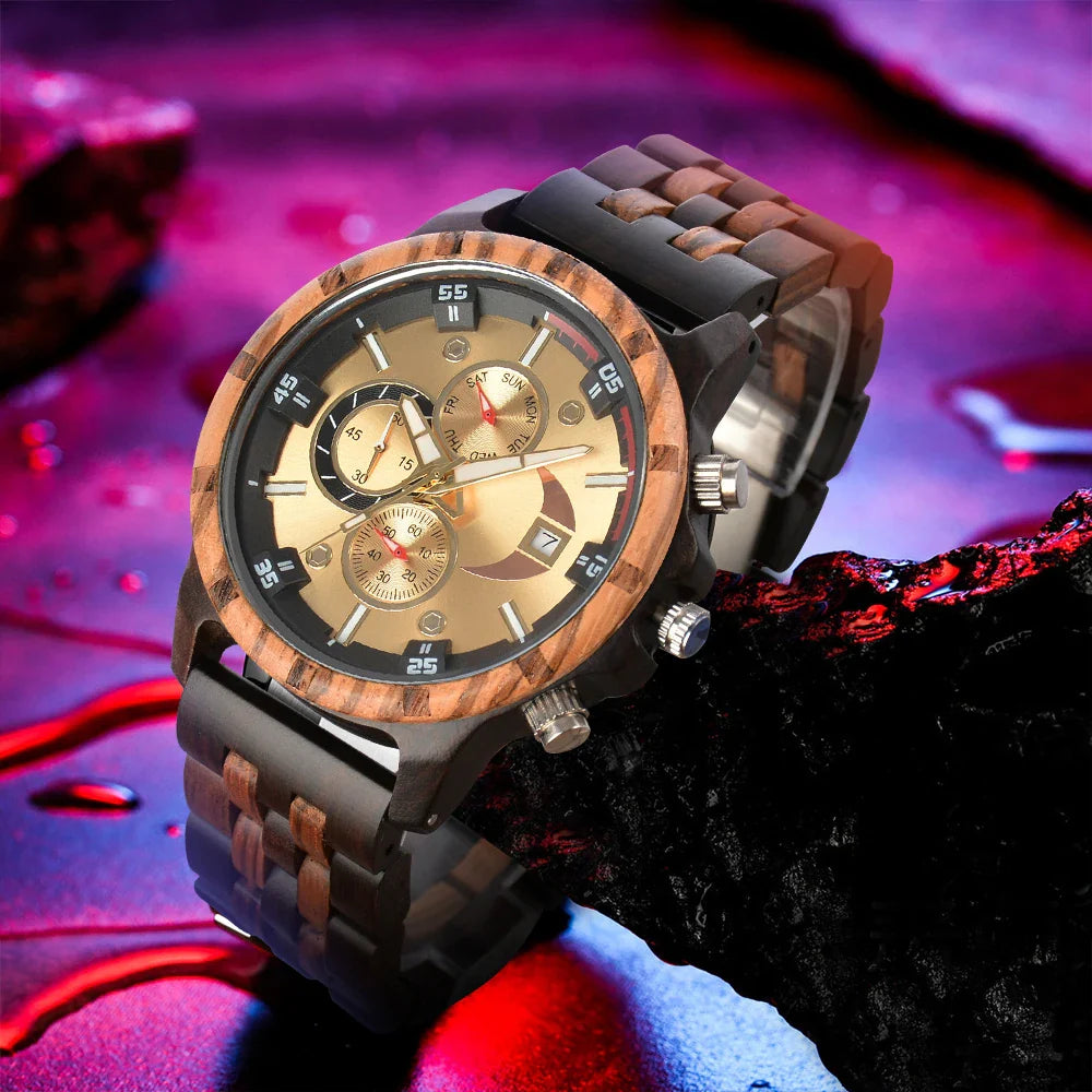 Wooden Luxury Sports Fashion Quartz Wooden Viking Watch