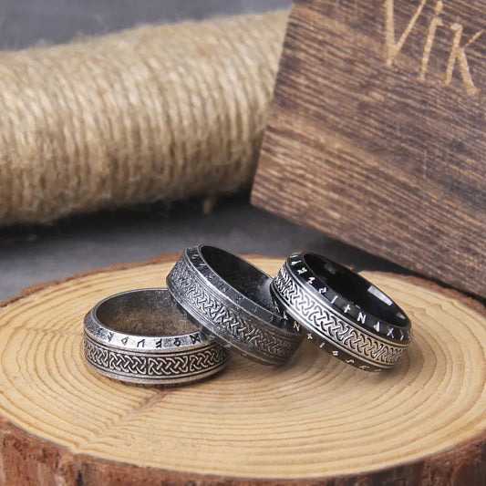 Rune Cool Stainless Steel Celtic Viking Ring