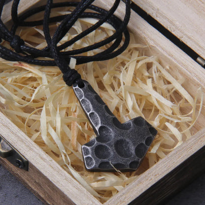 Gray Thor's Hammer Viking Necklace