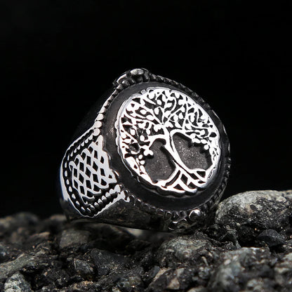 Viking Tree Of Life Ring Nordic Stainless Steel Yggdrasils