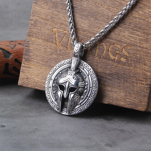 Ancient Warrior Spartan Shield Viking Necklace