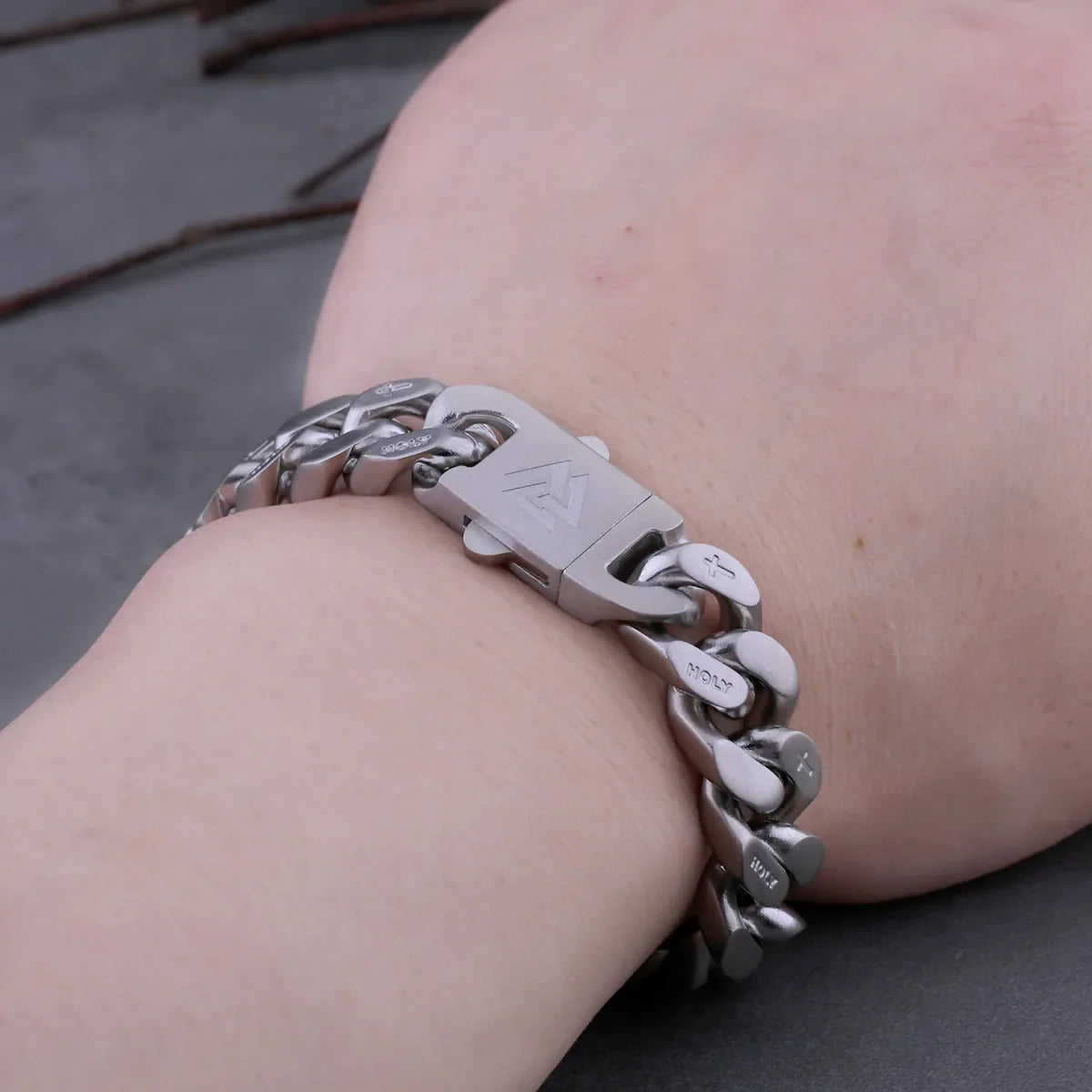 Original Cross Stainless Steel Cuban Viking Bracelet