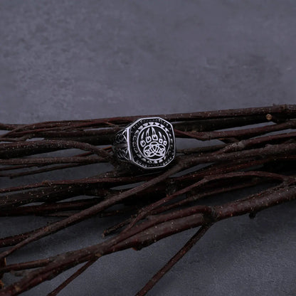 Nordic Viking Warriors Amulet Rune Bear Claw Ring