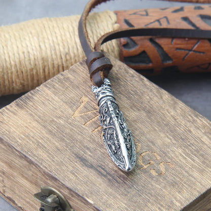 Dragon Spear Viking Necklace