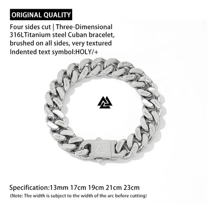 Original Cross Stainless Steel Cuban Viking Bracelet