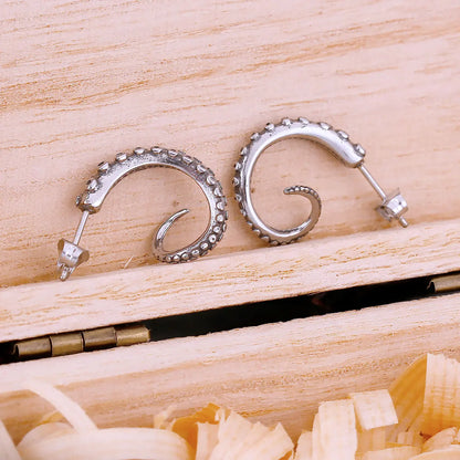 Fashion Hip Hop Octopus Whiskers Animal Stud Viking Earrings