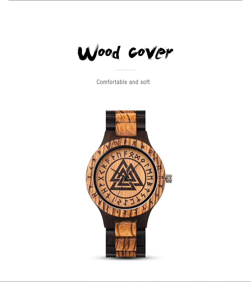 Viking Men's Watch Wooden Wristwatch