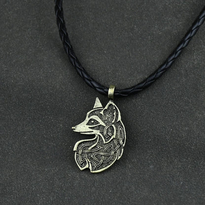 Viking Fox Wolf Fenrir Pendant Necklace