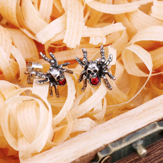 Gothic Spider Diamond Viking Earrings