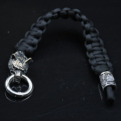 Stainless Steel Celtic Wolf Bracelets Norse Vikings Runes Paracord