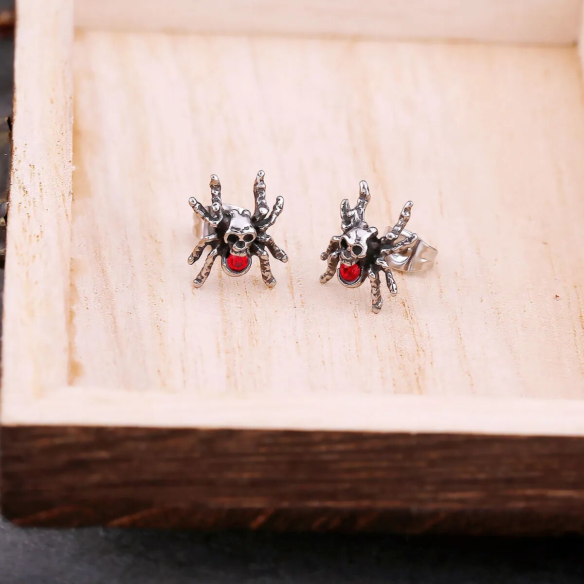 Gothic Spider Diamond Viking Earrings