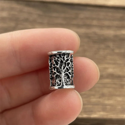 Tree Of Life Norse Runes Metal Bead Viking Jewelry