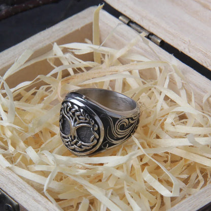 Tree of Life Signet Viking Ring