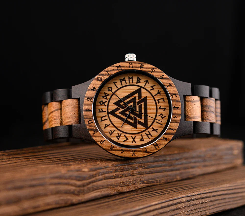 Viking Men's Watch Wooden Wristwatch