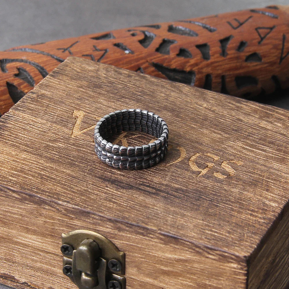 Huge Ouroboros Snake Viking Ring