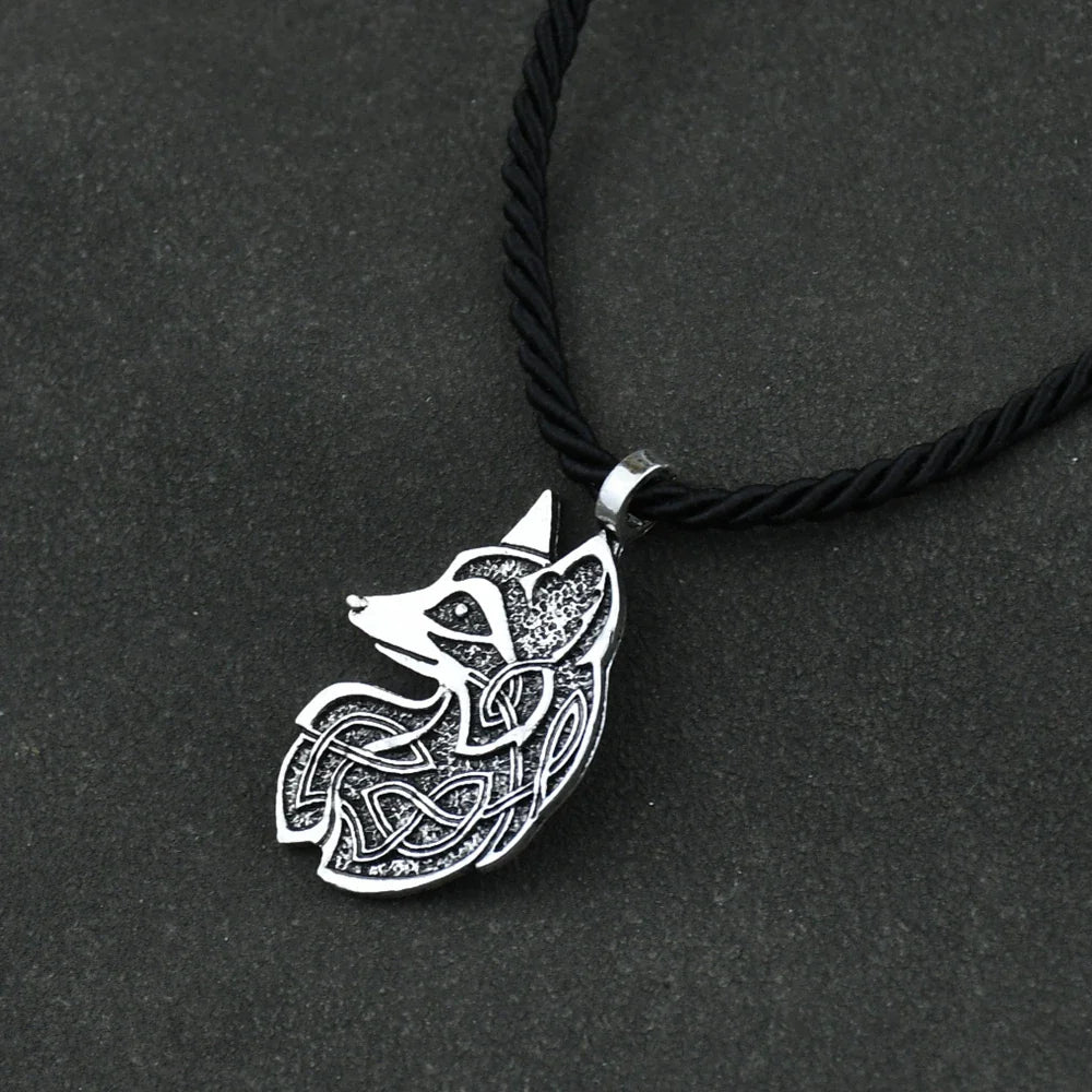 Viking Fox Wolf Fenrir Pendant Necklace