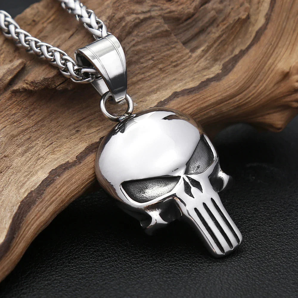 Stainless Steel Skull Pendant Necklaces Men Women Vintage Jewelry