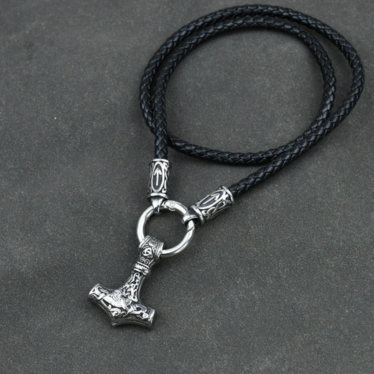 Norse Vikings Thor's Hammer Mjolnir Necklace Stainless Steel