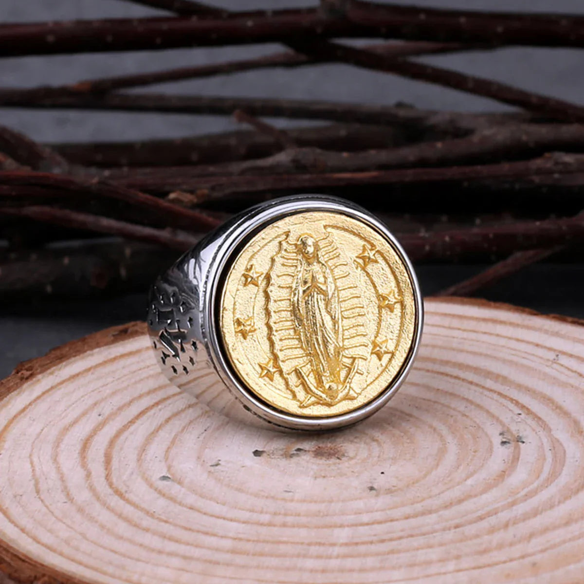 Santa Maria Religious Viking Ring