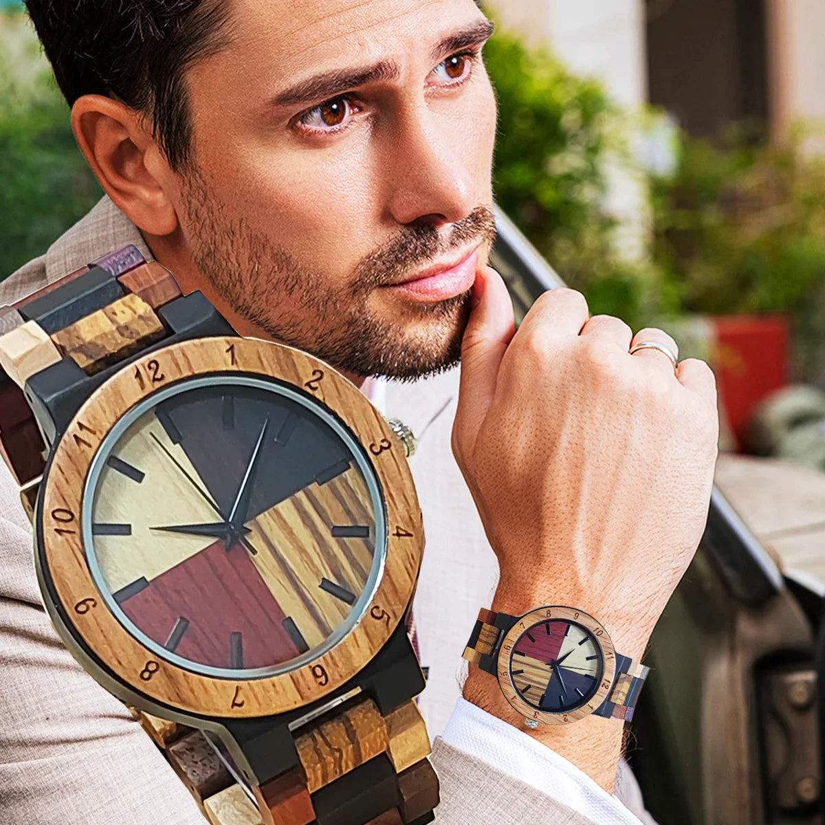 Cool Colorful Wooden Personalized Clock Timepieces Wood Viking Watch