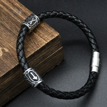 Norse Viking Bracelet Valknut Runes Beads, Bracelet Stainless Steel