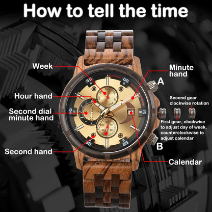 Wooden Luxury Sports Fashion Quartz Wooden Viking Watch