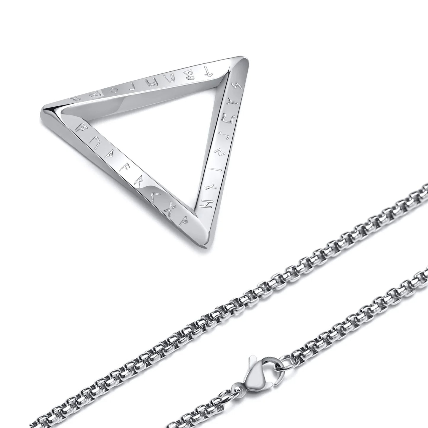 Vnox Viking Mobius Triangle Pendant Necklace