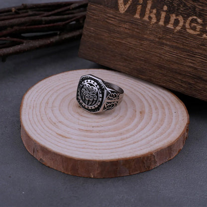 Nordic Viking Warriors Amulet Rune Bear Claw Ring