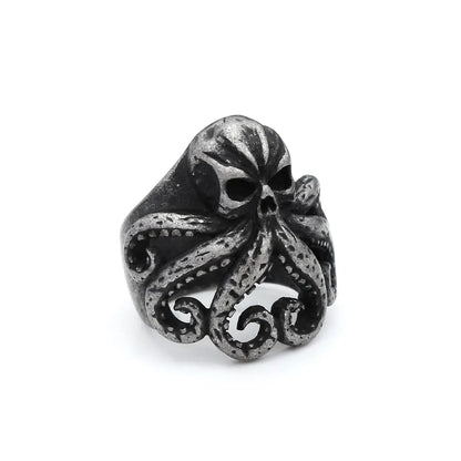 Stainless Steel Mythical Octopus Skull Ring