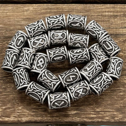 Tree Of Life Norse Runes Metal Bead Viking Jewelry