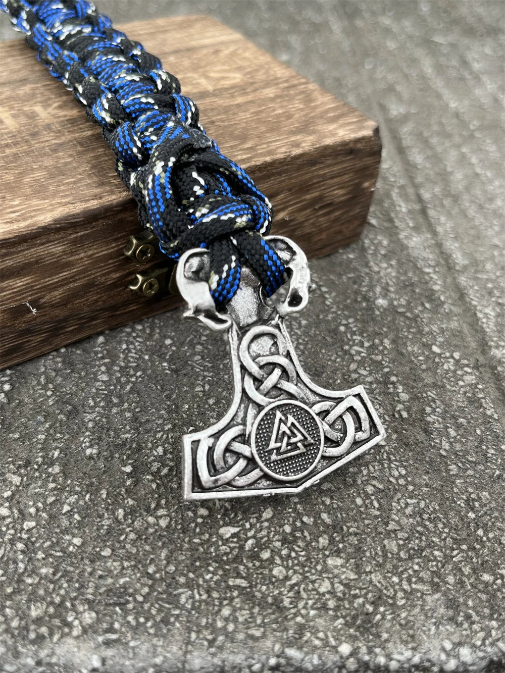 Goat Ram Thor Hammer Mjolnir Viking Paracord Rope Bracelet