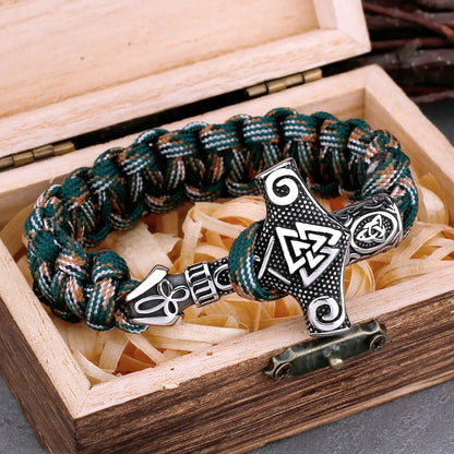 Odin Rune Thor's Hammer Viking Bracelet