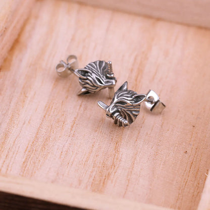 Nordic Wolf Dagger Stud Viking Earrings