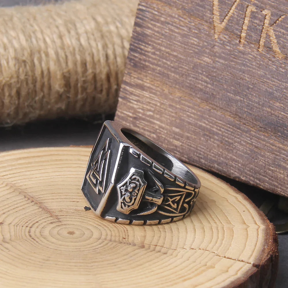 Icelandic Runes Celtics Knot Triple Viking Ring