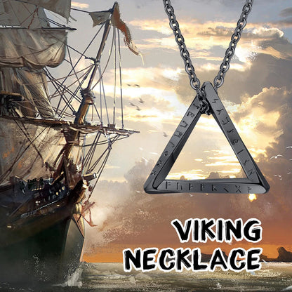 Vnox Viking Mobius Triangle Pendant Necklace