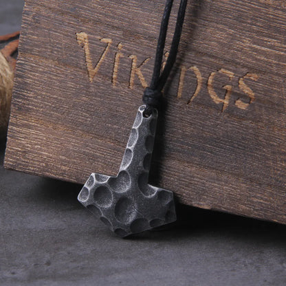 Gray Thor's Hammer Viking Necklace