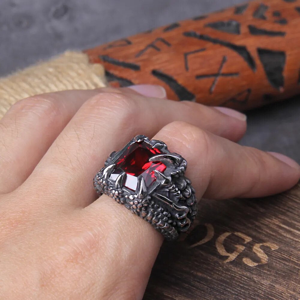 NO Fade Punk Dragon Viking Ring