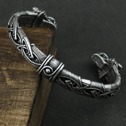 Nordic Viking Norse Wolf head Bracelet