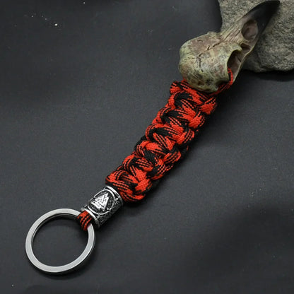 Odin Raven Skeleton Keychain Vikings Rope Norse