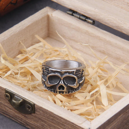 Vintage High Quality Skeleton Skull Finger Viking Ring