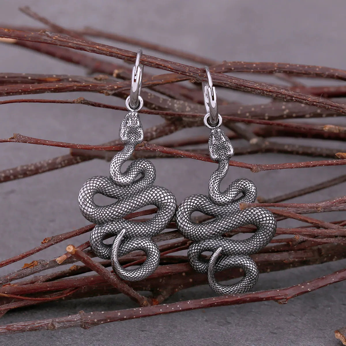 Viking Snake Drop Earrings