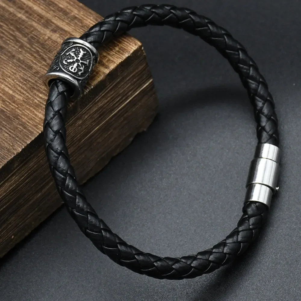 Norse Viking Bracelet Valknut Runes Beads, Bracelet Stainless Steel