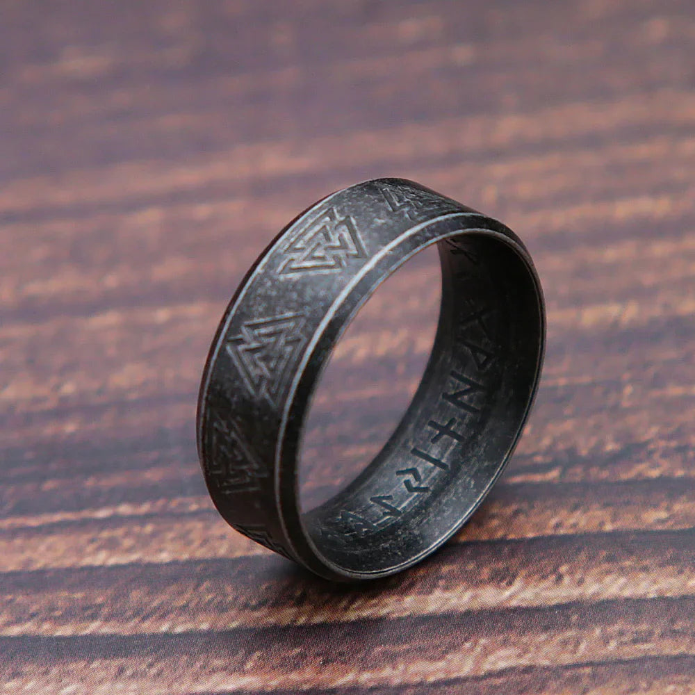 Viking Rune Ring Stainless Steel Odin Letter Rings