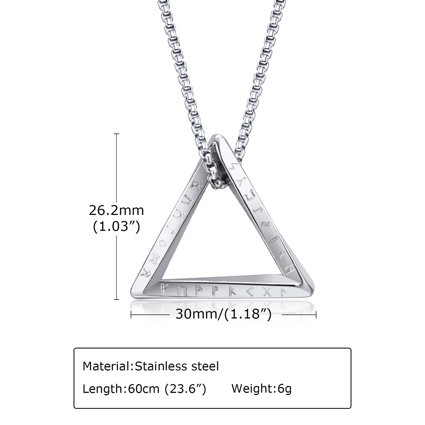 Vnox Viking Mobius Triangle Pendant Necklace