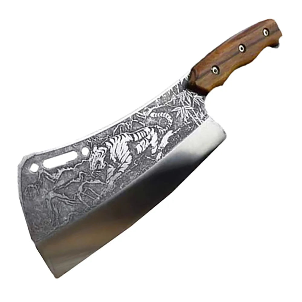 Knife Forged Machete High Carbon Steel Integrated Wood Handle 8.5Inch Viking Knife