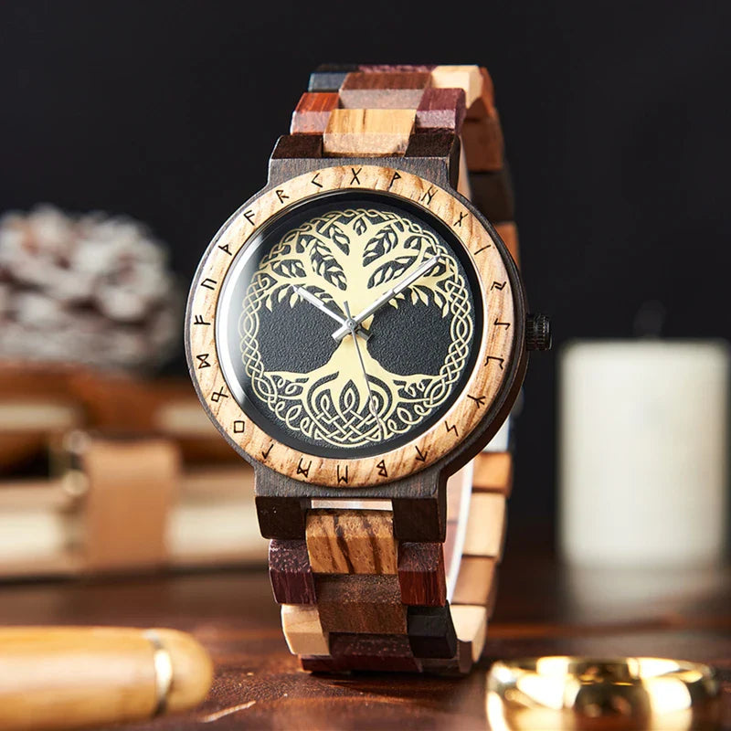 Viking Men's Watch Wooden Wristwatch