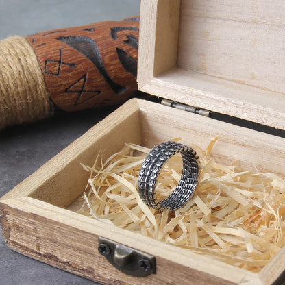 Huge Ouroboros Snake Viking Ring