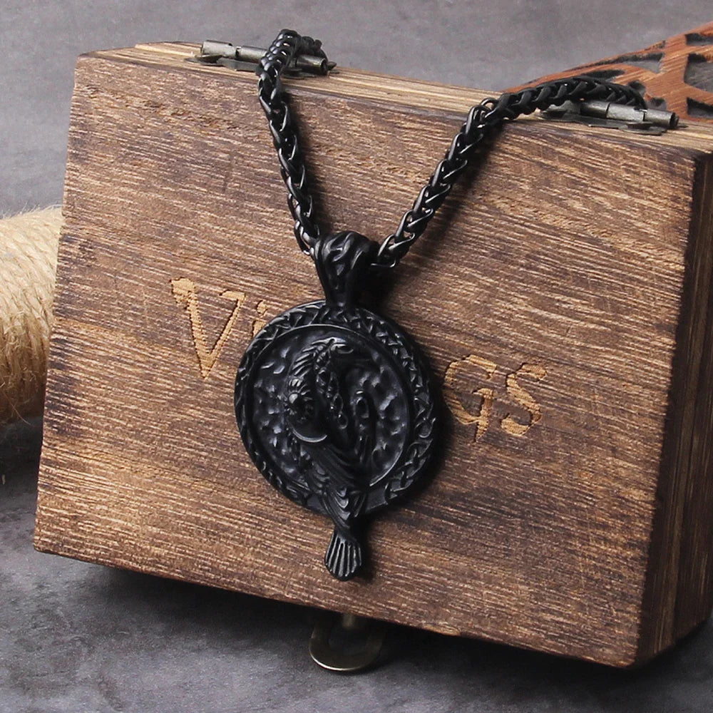 Simple Compact and Exquisite Crow Raven Eagle Viking Necklace